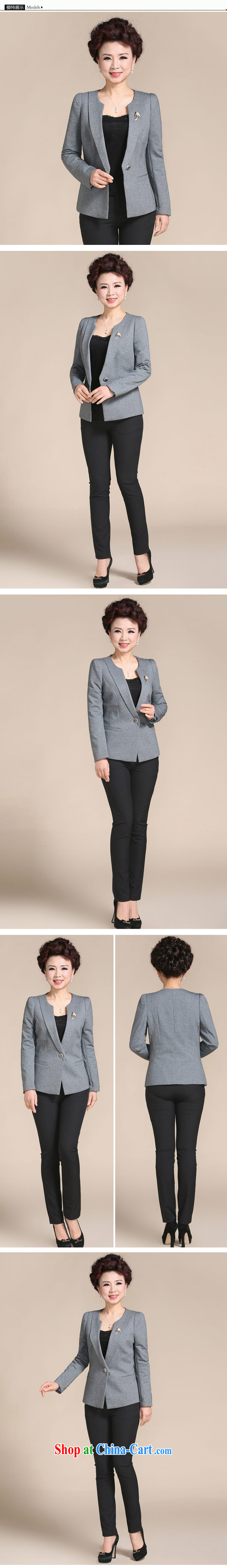 Ousmile spring 2015 new mom beauty graphics thin T-shirt small suit stylish solid color jacket, older women with larger S 013 gray 4 XL pictures, price, brand platters! Elections are good character, the national distribution, so why buy now enjoy more preferential! Health