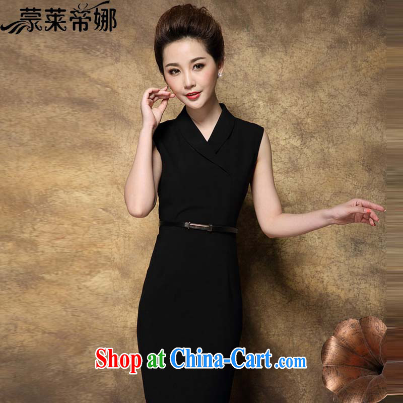 Tony Blair, in Dili, summer 2015 new dress with high-end big temperament Professional Beauty and elegant dresses women's clothing large, female summer 3004 black XXXL, Tony Blair, in Dili, and shopping on the Internet