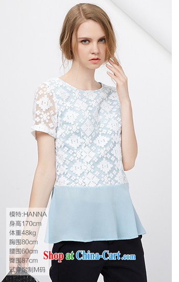 cheer for 2015 XL girls thick MM summer new Korean sweet lace T-shirt graphics thin mask poverty short-sleeved shirt T 2777 blue 3 XL pictures, price, brand platters! Elections are good character, the national distribution, so why buy now enjoy more preferential! Health