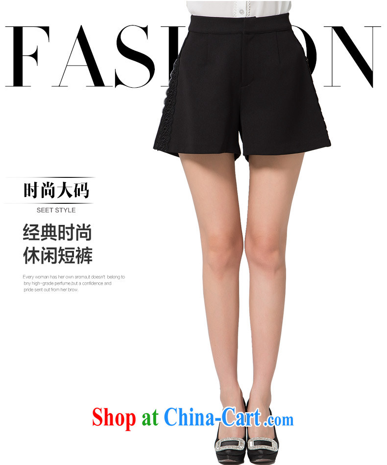 Blue Water XL female 2015 summer new shorts thick MM loose lace lace graphics thin wide leg pants black large code XXL pictures, price, brand platters! Elections are good character, the national distribution, so why buy now enjoy more preferential! Health