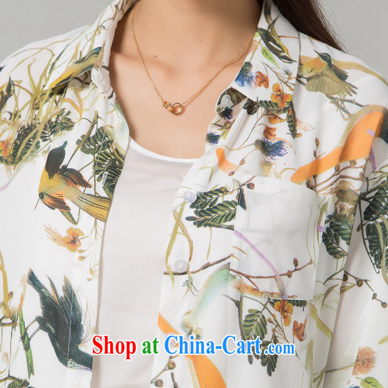 blue if the water increase, female 2015 summer new thick MM liberal sunscreen clothing stamp snow woven, long shirt, suit the code XXL, blue water (lrosey), online shopping