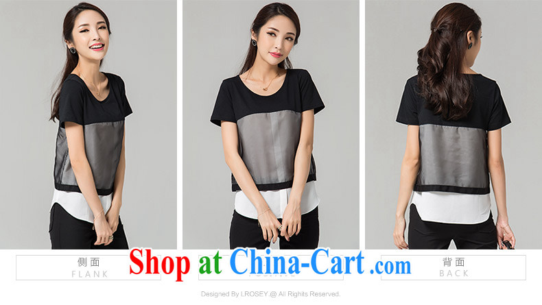 Blue Water larger female 2015 summer New T shirts thick mm European root yarn knocked color leave of two short-sleeved snow woven shirt black large code XXL pictures, price, brand platters! Elections are good character, the national distribution, so why buy now enjoy more preferential! Health