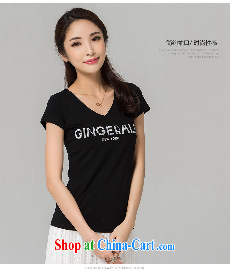 Blue Water increase, female 2015 summer new, thick MM cultivating simple letter stamp 100 ground short-sleeved T shirt black large code XXXL pictures, price, brand platters! Elections are good character, the national distribution, so why buy now enjoy more preferential! Health