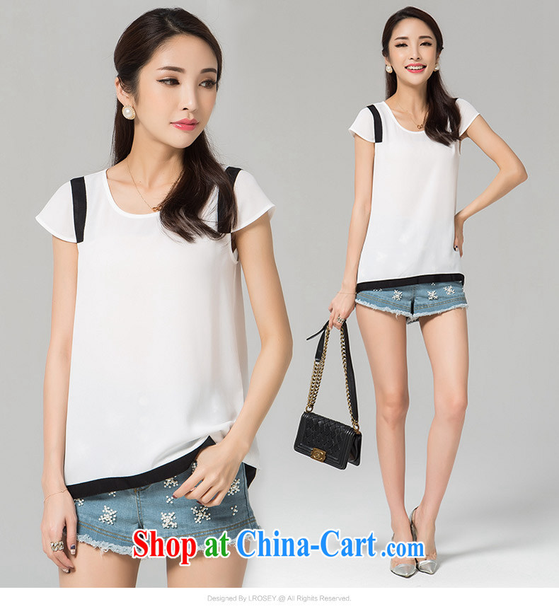 blue if the water increase, female 2015 thick MM summer new relaxed temperament knocked color short-sleeved snow woven shirts T shirt large white code XXL pictures, price, brand platters! Elections are good character, the national distribution, so why buy now enjoy more preferential! Health
