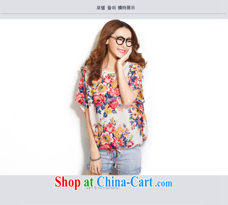 Micro-blue Curtis 2015 summer the Code women's clothing Korean loose video thin short-sleeve shirt T overweight snow jacket woven shirts small floral 4 L pictures, price, brand platters! Elections are good character, the national distribution, so why buy now enjoy more preferential! Health