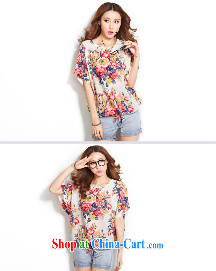 Micro-blue Curtis 2015 summer the Code women's clothing Korean loose video thin short-sleeve shirt T overweight snow jacket woven shirts small floral 4 L pictures, price, brand platters! Elections are good character, the national distribution, so why buy now enjoy more preferential! Health