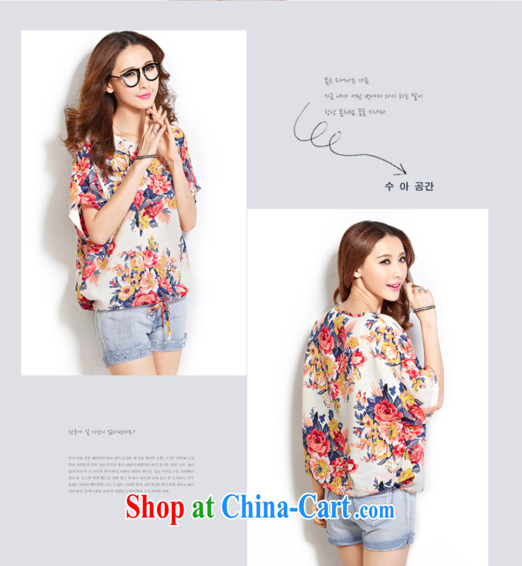 Micro-blue Curtis 2015 summer the Code women's clothing Korean loose video thin short-sleeve shirt T overweight snow jacket woven shirts small floral 4 L pictures, price, brand platters! Elections are good character, the national distribution, so why buy now enjoy more preferential! Health