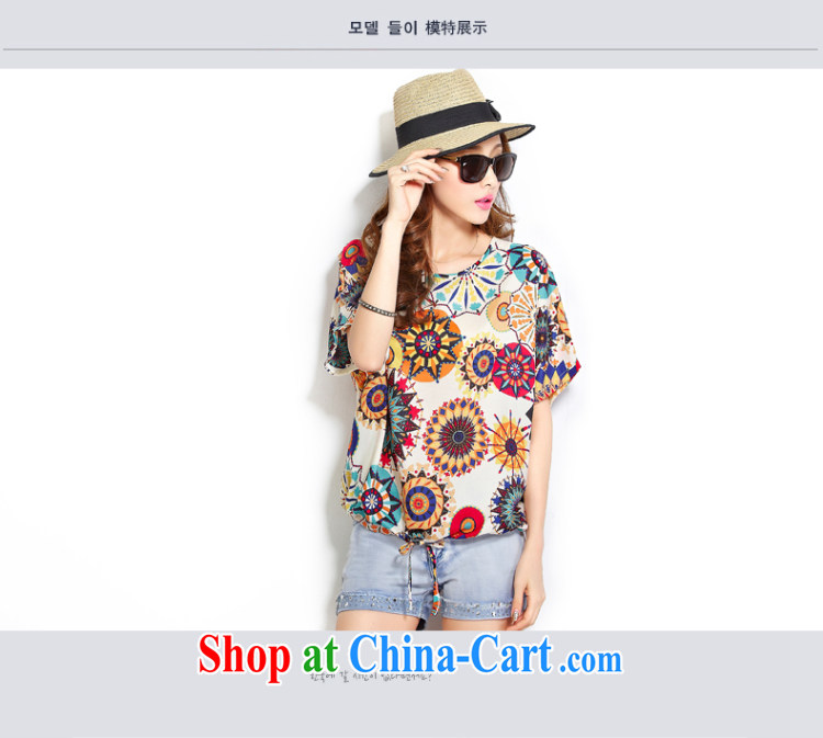 Micro-blue Curtis 2015 summer the Code women's clothing Korean loose video thin short-sleeve shirt T overweight snow jacket woven shirts small floral 4 L pictures, price, brand platters! Elections are good character, the national distribution, so why buy now enjoy more preferential! Health