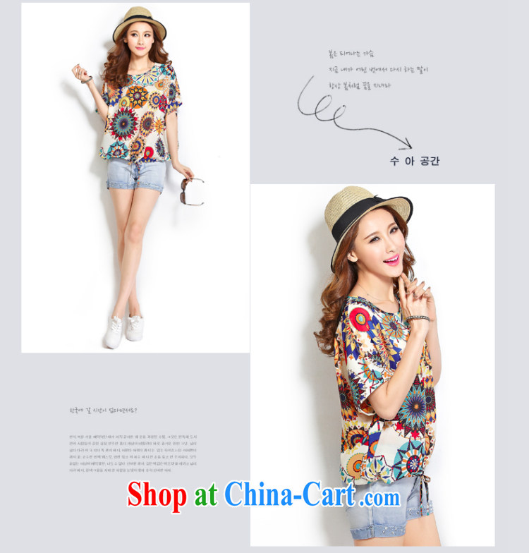 Micro-blue Curtis 2015 summer the Code women's clothing Korean loose video thin short-sleeve shirt T overweight snow jacket woven shirts small floral 4 L pictures, price, brand platters! Elections are good character, the national distribution, so why buy now enjoy more preferential! Health