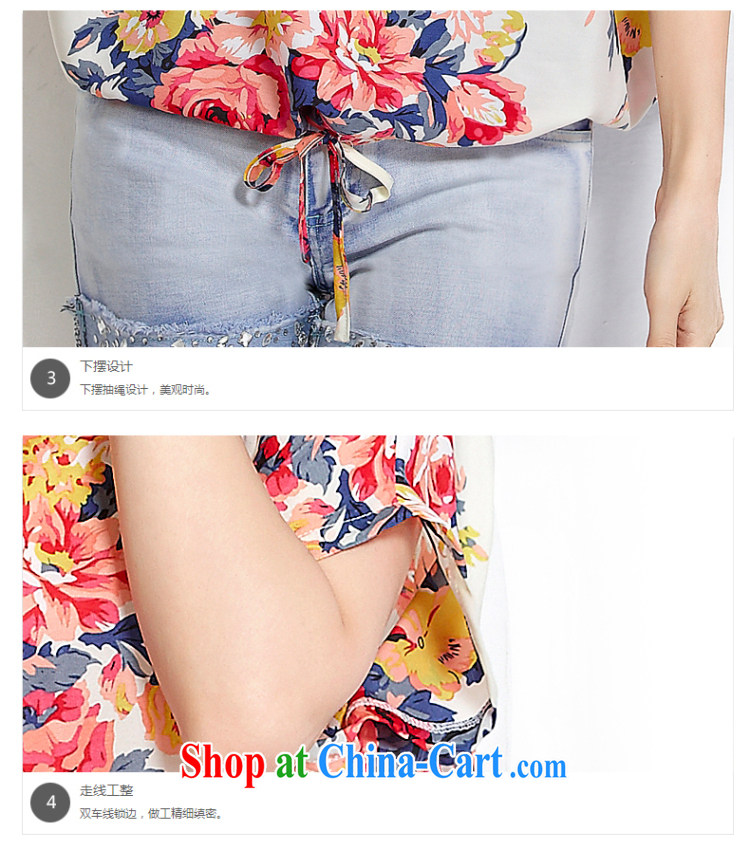 Micro-blue Curtis 2015 summer the Code women's clothing Korean loose video thin short-sleeve shirt T overweight snow jacket woven shirts small floral 4 L pictures, price, brand platters! Elections are good character, the national distribution, so why buy now enjoy more preferential! Health