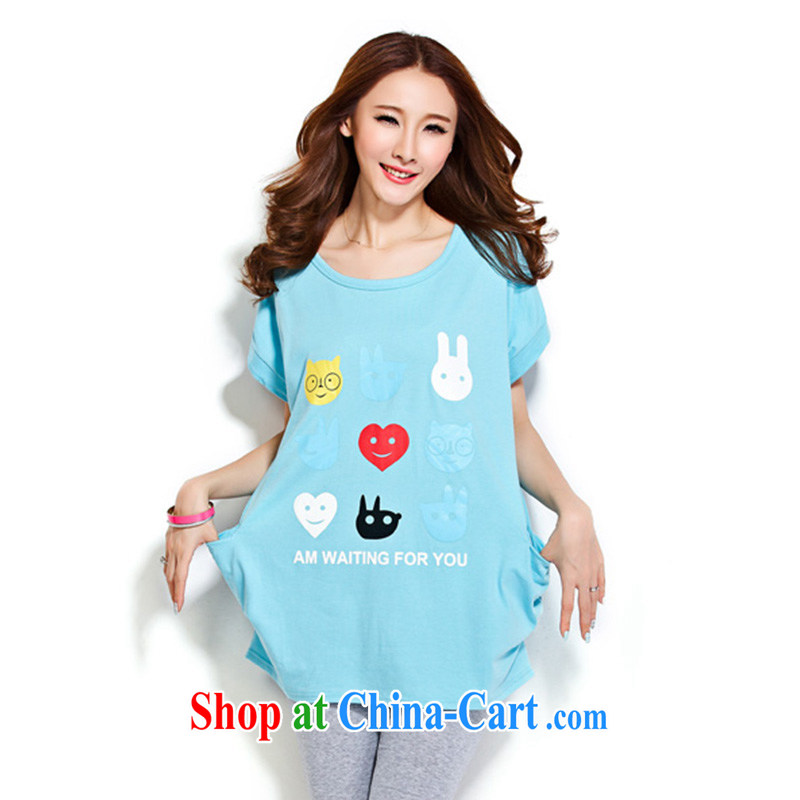 o Ya-ting 2015 summer New, and indeed increase, female fat mm video thin short-sleeved shirt T female liberal blue XL recommends that you 180 - 200 jack, O Ya-ting (aoyating), online shopping