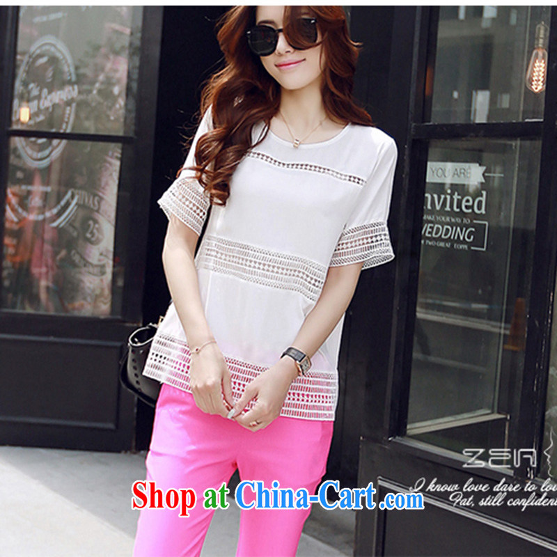 Terrace, Western Europe and the United States, the female summer new, loose language empty short-sleeved snow woven shirts, two-piece with white package 4 XL 165 - 180 jack, 1000 field and the United States, and, shopping on the Internet