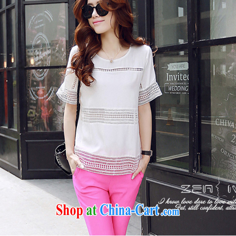 Terrace, Western Europe and the United States, the female summer new, loose language empty short-sleeved snow woven shirts, two-piece with white package 4 XL 165 - 180 jack, 1000 field and the United States, and, shopping on the Internet
