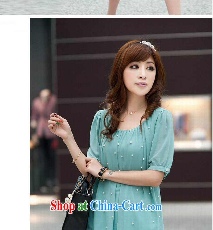 Elizabeth's Kosovo savoil larger thick mm female Korean video thin short-sleeved loose bubbles snow cuff woven shirts, long, short-sleeved T-shirt 5519 powder color 3XL pictures, price, brand platters! Elections are good character, the national distribution, so why buy now enjoy more preferential! Health