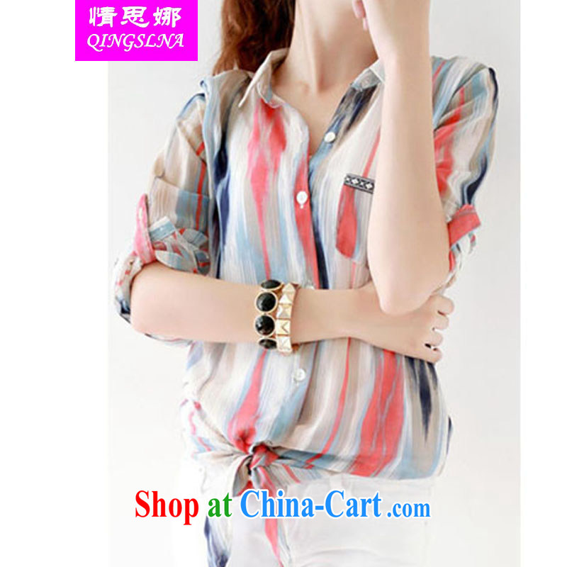 The situation of those who focus on female graphics thin, summer is the XL girls thick MM Summer Snow woven stamp sunscreen clothing, casual shirt ground picture color XL recommendations 100 - 130 jack