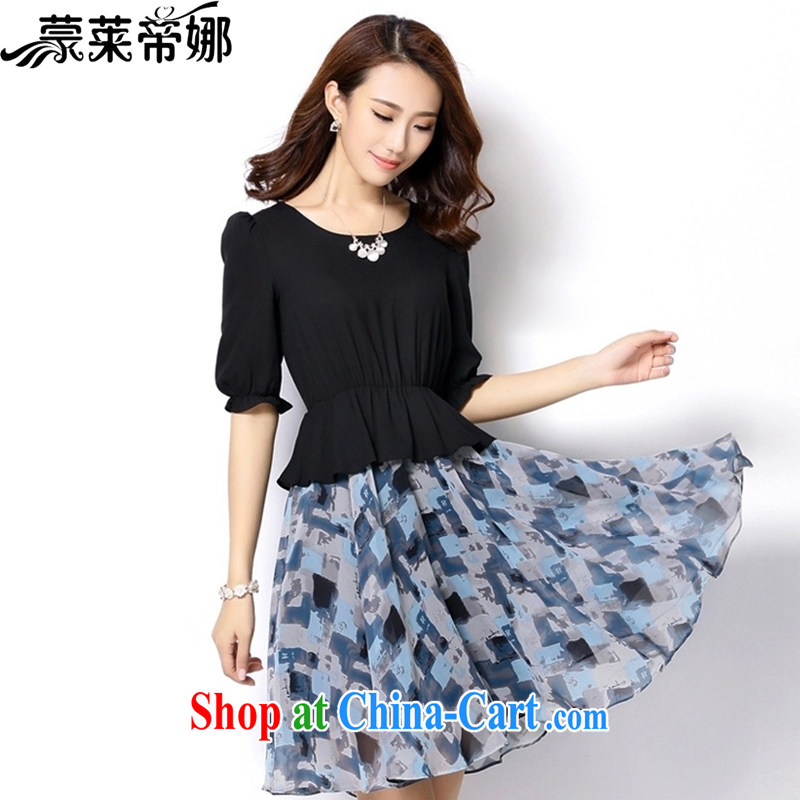 Tony Blair, in Dili, 2015 new summer dress in stamp duty for the beauty, the waist large snow woven dresses 6036 black XXXL, Tony Blair, in Dili, on-line shopping