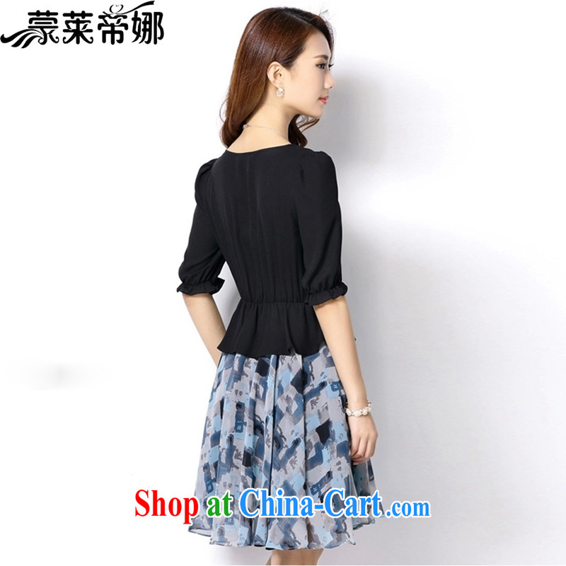 Tony Blair, in Dili, 2015 new summer dress in stamp duty for the beauty, the waist large snow woven dresses 6036 black XXXL, Tony Blair, in Dili, on-line shopping