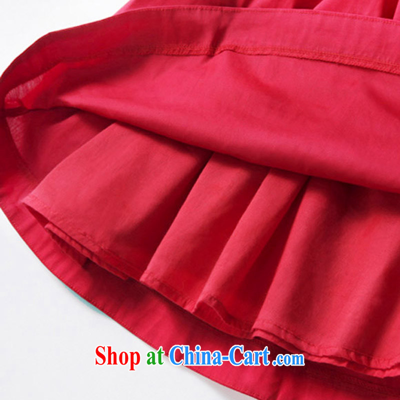 Terrace, Western Europe and the United States, the female summer new relaxed a collar elasticated collar, short-sleeved-waist-coat skirt summer red 5 XL 180 - 200 jack, 1000 field and the United States, and, shopping on the Internet