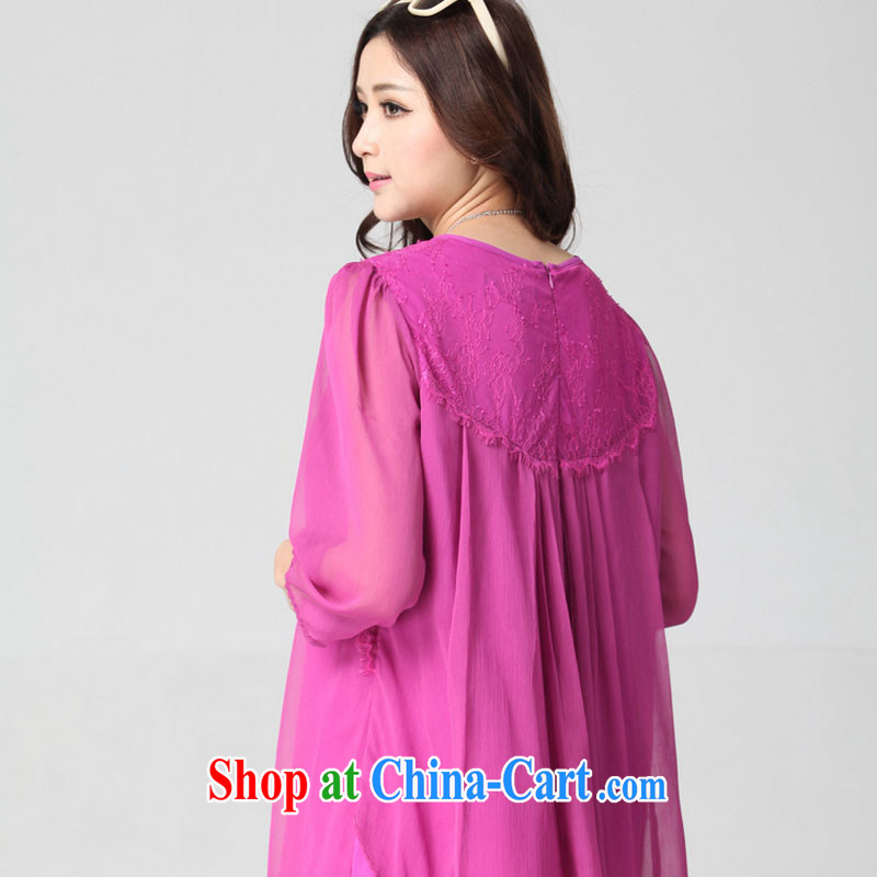 The Taliban, the Code women summer 2015 new t-shirt girls thick mm solid T-shirt and indeed increase 200 jack, long T-shirt 100 ground graphics thin Web yarn snow woven shirts pink purple 6 XL, the Lai, shopping on the Internet