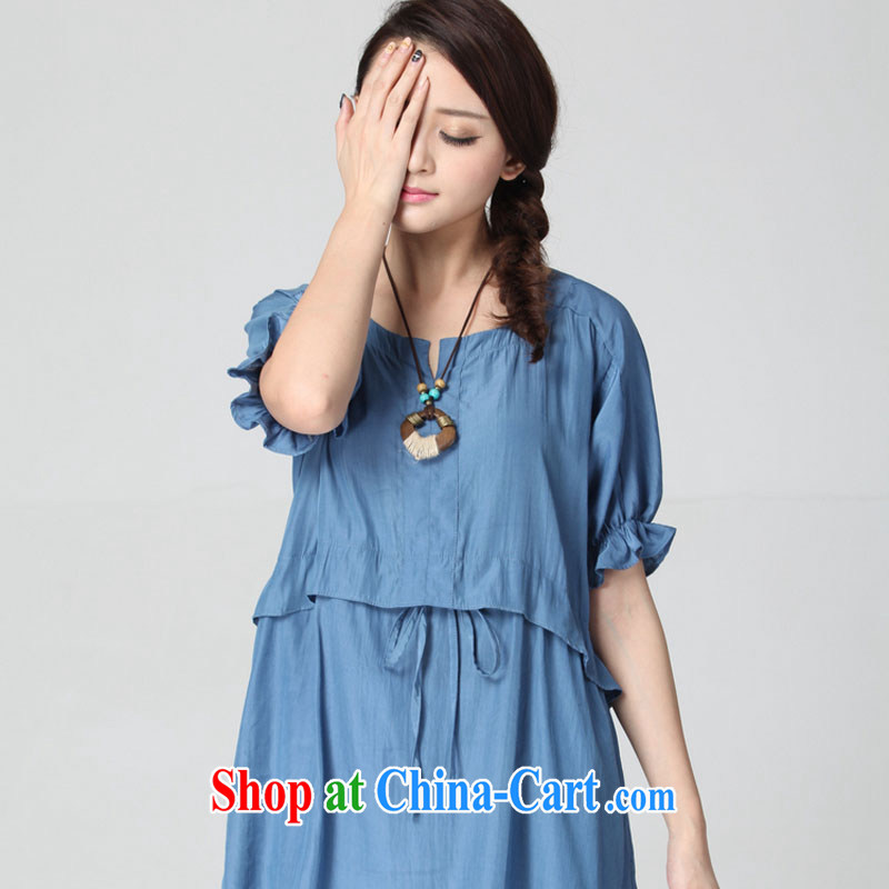 The Lai King summer 2015 new larger women is the increased emphasis on mm video thin shirt 200 Jack sister 100 ground, long, summer T-shirt T-shirt solid light blue 6 XL, the Taliban, and, shopping on the Internet