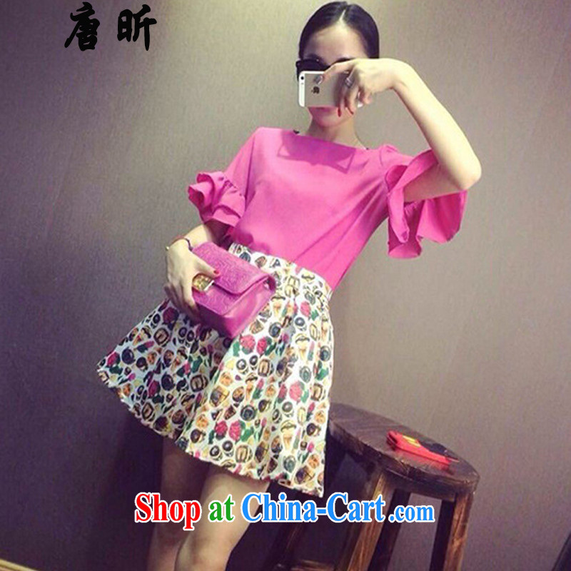 Tang year summer new, larger female sweet loose snow woven shirts two-piece dresses thick MM picture color 7105 XL 5 180 - 195 Jack left and right