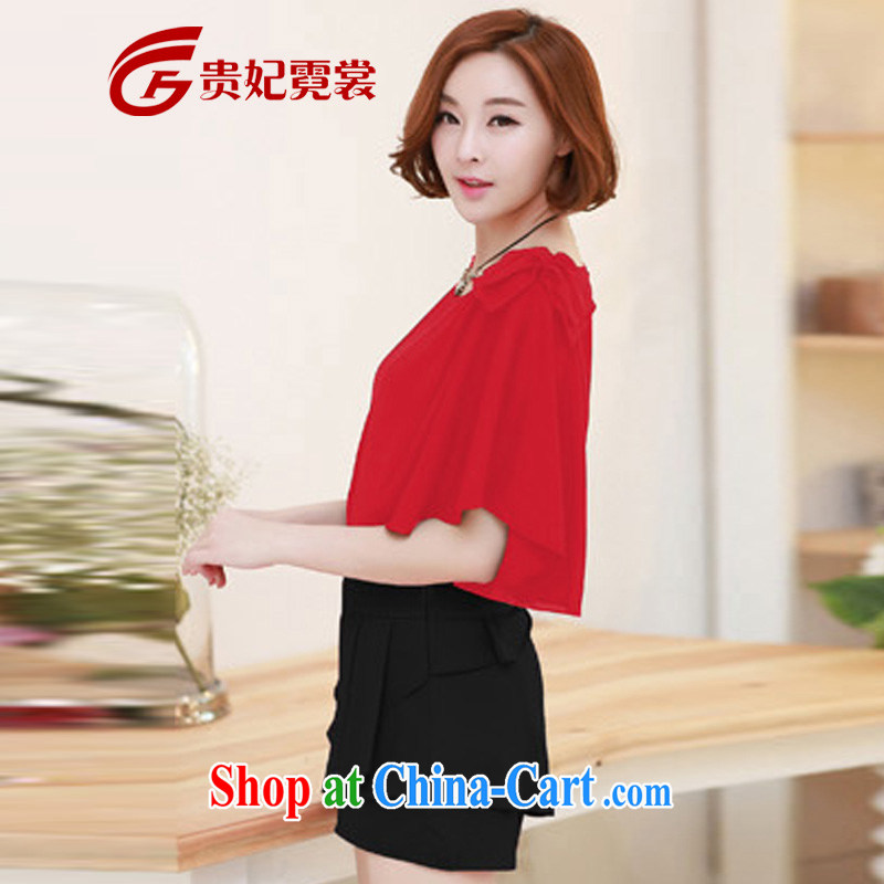 queen sleeper sofa Ngai Sang King, female 2015 summer wear thick MM XL Korean Beauty graphics thin short-sleeved shirts bowtie snow woven shirts T-shirt shirt 1643 red 2 XL queen sleeper sofa, Ngai, Advisory Committee, and shopping on the Internet