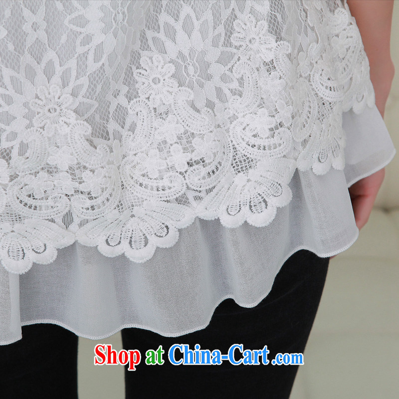 In NOS long lace stitching snow woven embroidered a waist graphics thin, with relatively thin T pension larger female Q 983,651 large white code 4 XL, thin (NOS), online shopping