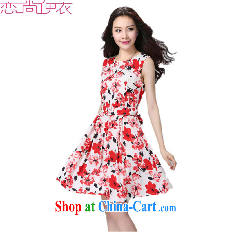 The payment the obesity mm summer maximum code dress code the dress stamp vest skirt summer 2015 new thick sister mask poverty video thin OL skirt red XXL approximately 140 - 155 jack