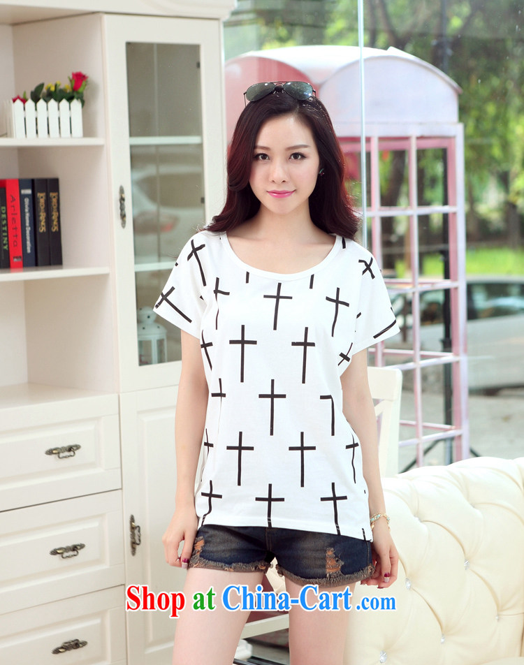 Shu, Shi-new stylish Korean short-sleeved summer cotton loose the code bat sleeves ladies T shirt sweet thick sister T-shirt comfortable soft breathable style small shirt white L pictures, price, brand platters! Elections are good character, the national distribution, so why buy now enjoy more preferential! Health