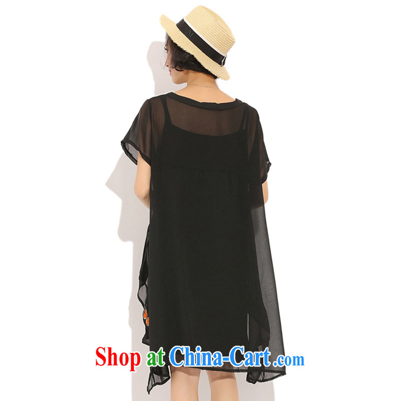 Director of the Advisory Committee 2015 summer new XL girls thick mm video thin, long, snow-woven shirts two-piece short sleeve double-yi skirt black relaxed, code, made the Advisory Committee (mmys), online shopping