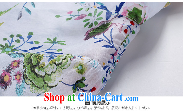 Slim LI Sau 2015 summer new, larger female American and European Wind Flower cultivation Peacock stamp 7 cuff arm cuff, long shirt Q 8523 Tibetan cyan 3 XL pictures, price, brand platters! Elections are good character, the national distribution, so why buy now enjoy more preferential! Health