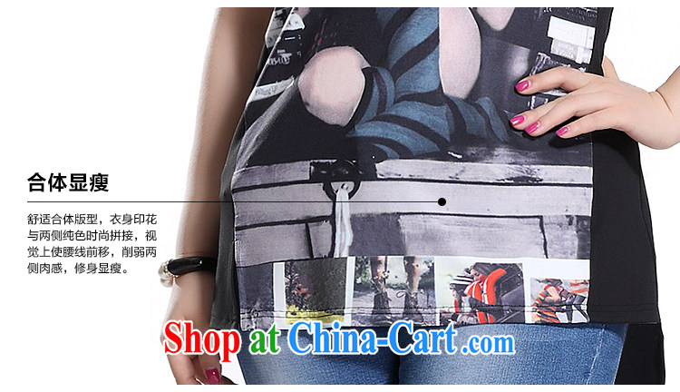 Slim LI Sau 2015 summer new, larger female American street girls digital stamp hit the the forklift truck, with a head video thin 100 ground T pension Q 8662 black 3 XL pictures, price, brand platters! Elections are good character, the national distribution, so why buy now enjoy more preferential! Health