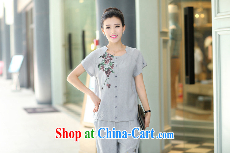 The Timorese Connie 2015 summer, older MOM load the code units the casual short-sleeved loose 7 pants two-piece M Gray XXXL pictures, price, brand platters! Elections are good character, the national distribution, so why buy now enjoy more preferential! Health