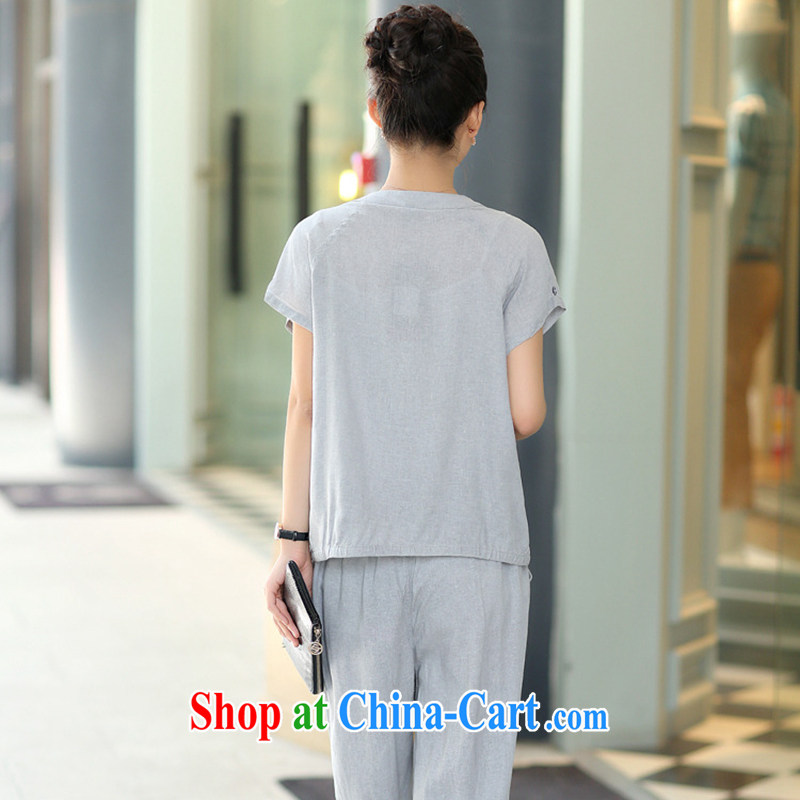 The Timorese Connie 2015 summer, older mothers with the Code units the leisure short-sleeve loose 7 pants two-piece M Gray XXXL, the Timorese Connie, shopping on the Internet