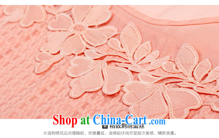 Slim LI Sau 2015 summer new, larger female European root yarn stitching embroidery lace H-horn cuff three-dimensional knitted fabric fabric dresses Q 7273 orange 2 XL pictures, price, brand platters! Elections are good character, the national distribution, so why buy now enjoy more preferential! Health