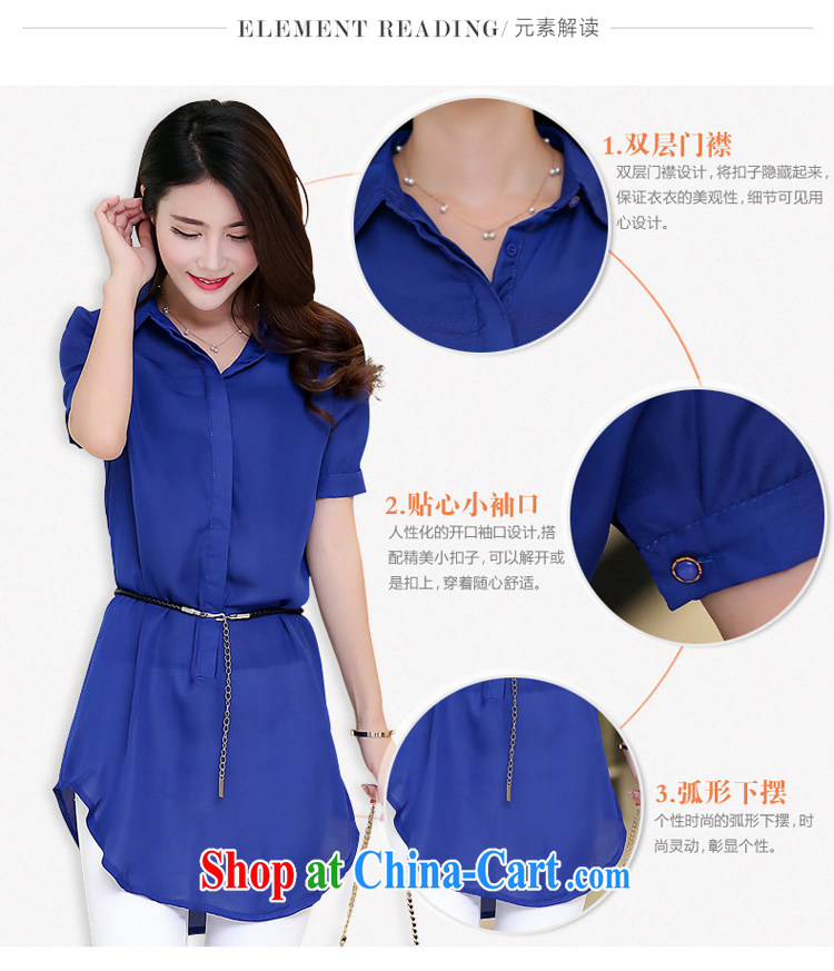 Morning would be 2015 spring new Korean version mm thick loose short-sleeved, long, XL snow woven shirts Solid Color lapel cultivating long-shirt blue XL pictures, price, brand platters! Elections are good character, the national distribution, so why buy now enjoy more preferential! Health