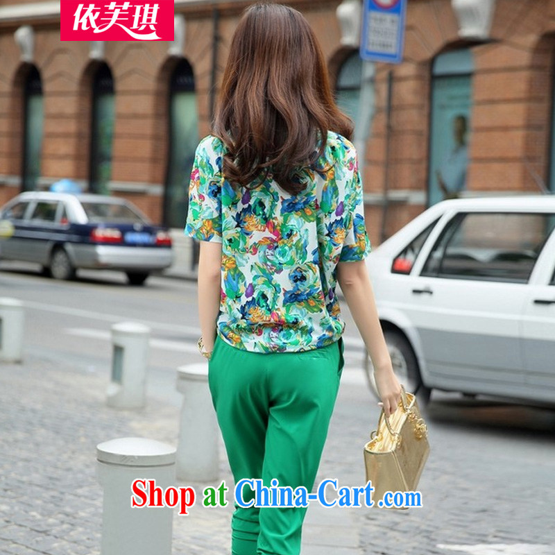 Lessons learned in accordance with the Angel, female summer is the increased burden 200 thick, female video thin stylish 7 pants Leisure package Women 9301 green XXXXL, Angel girl, shopping on the Internet