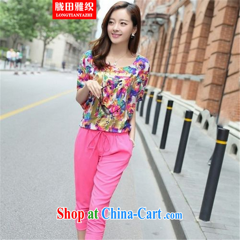 measures, the Organization is indeed increasing, female fat mm summer short-sleeved T-shirt Jack thick sister Korean version 7 pants Leisure package of red (T-shirt pants) the code number 3 XL 160 - 180 jack, measures, the Organization, and, on-line shopping