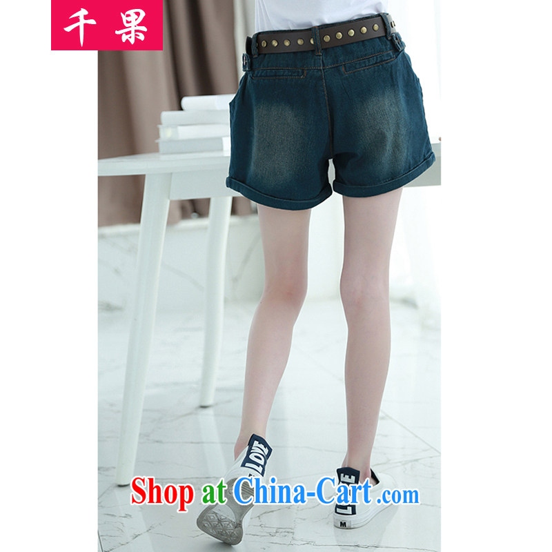 1000 fruit in Europe 2015 new loose video thin edges on the MM fat XL retro jeans female A field width and hot pants summer 6108 photo color 4 XL, 1000 fruit (QIANGUO), online shopping
