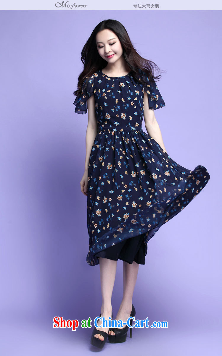 loved the code female summer new short-sleeved snow woven floral thick mm long dress 3709 blue XXXL pictures, price, brand platters! Elections are good character, the national distribution, so why buy now enjoy more preferential! Health