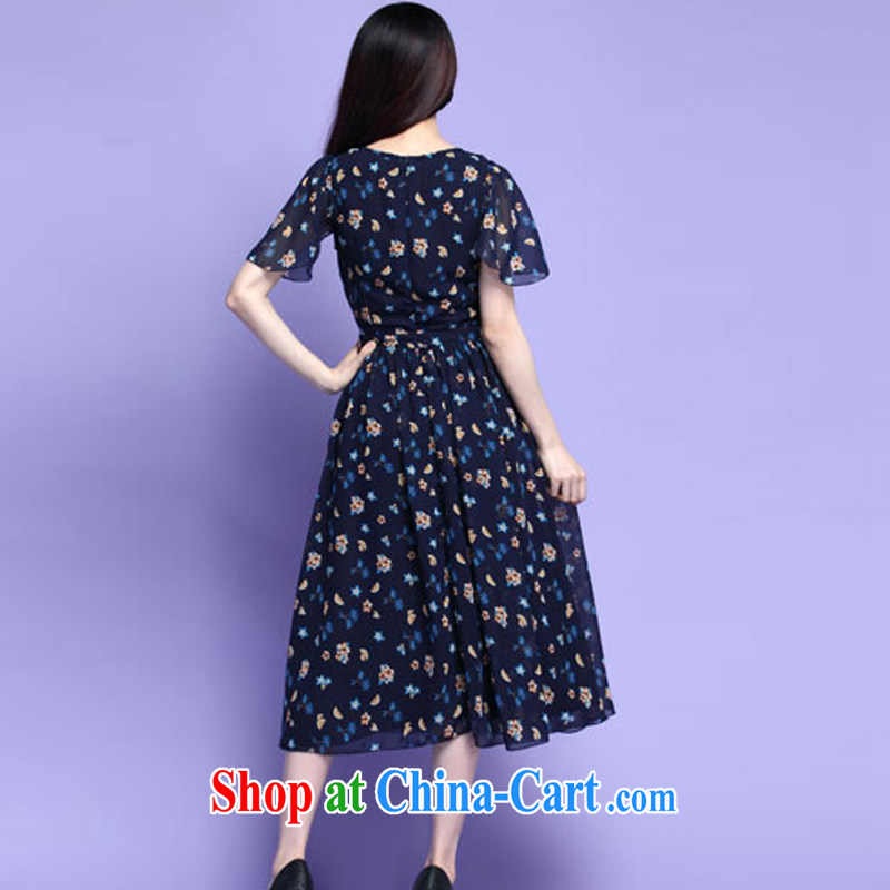 loved the code female summer new short-sleeved snow woven floral thick mm long dress 3709 blue XXXL, loved (Tanai), and, on-line shopping