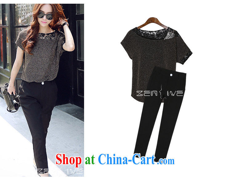 Yuan Bo summer new Europe and the liberal, female lace two piece set thick MM graphics thin + trousers black 1519 XL 5 180 - 195 Jack left and right pictures, price, brand platters! Elections are good character, the national distribution, so why buy now enjoy more preferential! Health