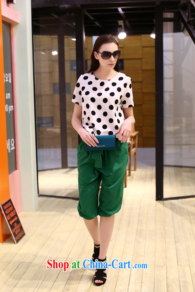Micro-terrace 2015 ultra-large, female package summer new dot snow woven shirts, 7 pants two-piece women 801 green XXXXXL pictures, price, brand platters! Elections are good character, the national distribution, so why buy now enjoy more preferential! Health