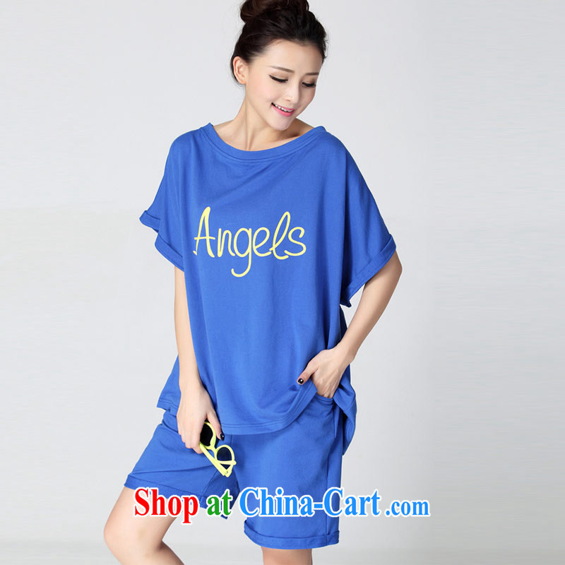 Hi Princess slave loose video thin letter stamp stretch Elastic waist shorts T pension campaign kit larger female D 50,129 large blue code 6 XL, Hi Maria slavery, and shopping on the Internet