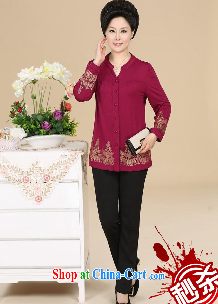 Beautiful believers in summer 2015 high quality solid-colored stamp duty leisure large, female, older T shirt relaxed, for temperament click the button short-sleeve mom with purple short-sleeved XL pictures, price, brand platters! Elections are good character, the national distribution, so why buy now enjoy more preferential! Health