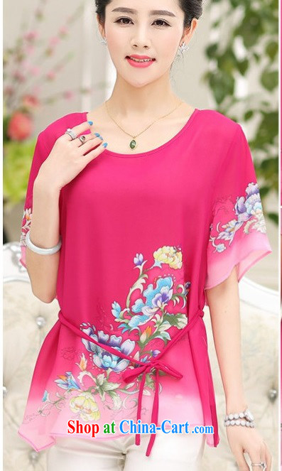 The Code women 100 on board the code MOM replace summer short-sleeve shirt T Summer Snow loose woven shirts middle-aged style blouses of 9667 red XXXXL pictures, price, brand platters! Elections are good character, the national distribution, so why buy now enjoy more preferential! Health