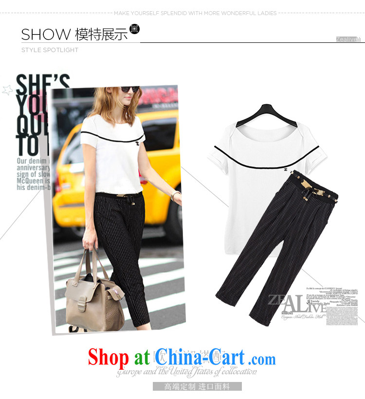 The butterfly 2015 larger female summer new thick mm video thin spell color T shirt + stripes, 7 pants Kit 5045 white 4XL pictures, price, brand platters! Elections are good character, the national distribution, so why buy now enjoy more preferential! Health
