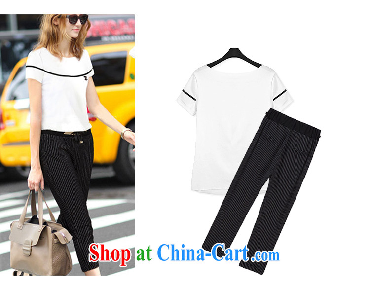 The butterfly 2015 larger female summer new thick mm video thin spell color T shirt + stripes, 7 pants Kit 5045 white 4XL pictures, price, brand platters! Elections are good character, the national distribution, so why buy now enjoy more preferential! Health