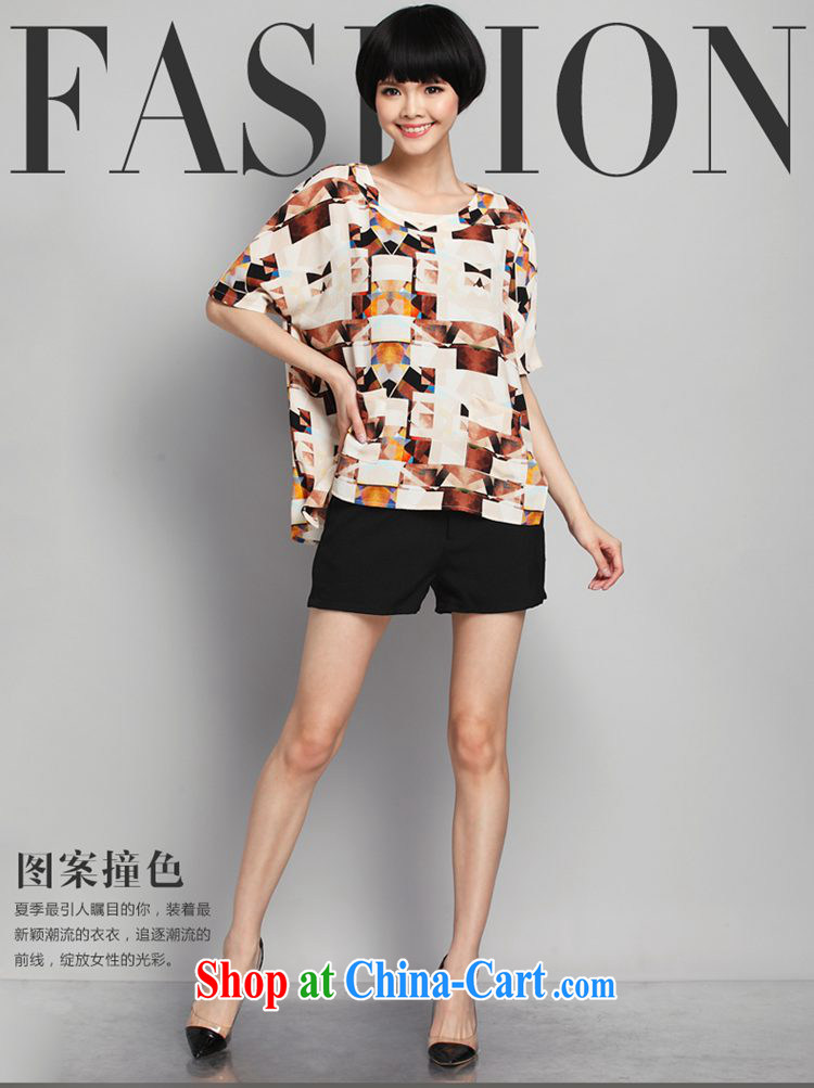 2015 new summer King, female and indeed XL thick sister mosaic patterned snow woven shirts loose video thin short-sleeve T-shirt picture color XL pictures, price, brand platters! Elections are good character, the national distribution, so why buy now enjoy more preferential! Health