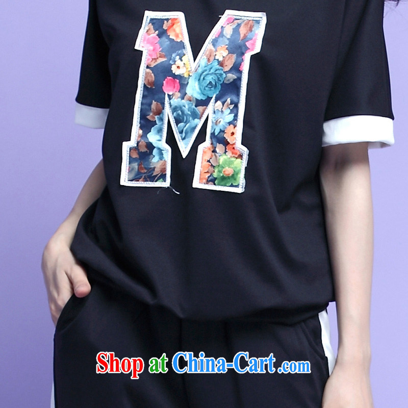 Loved summer wear thick mm XL female short-sleeved Sport Kit 3706 black XXXL, loved (Tanai), shopping on the Internet